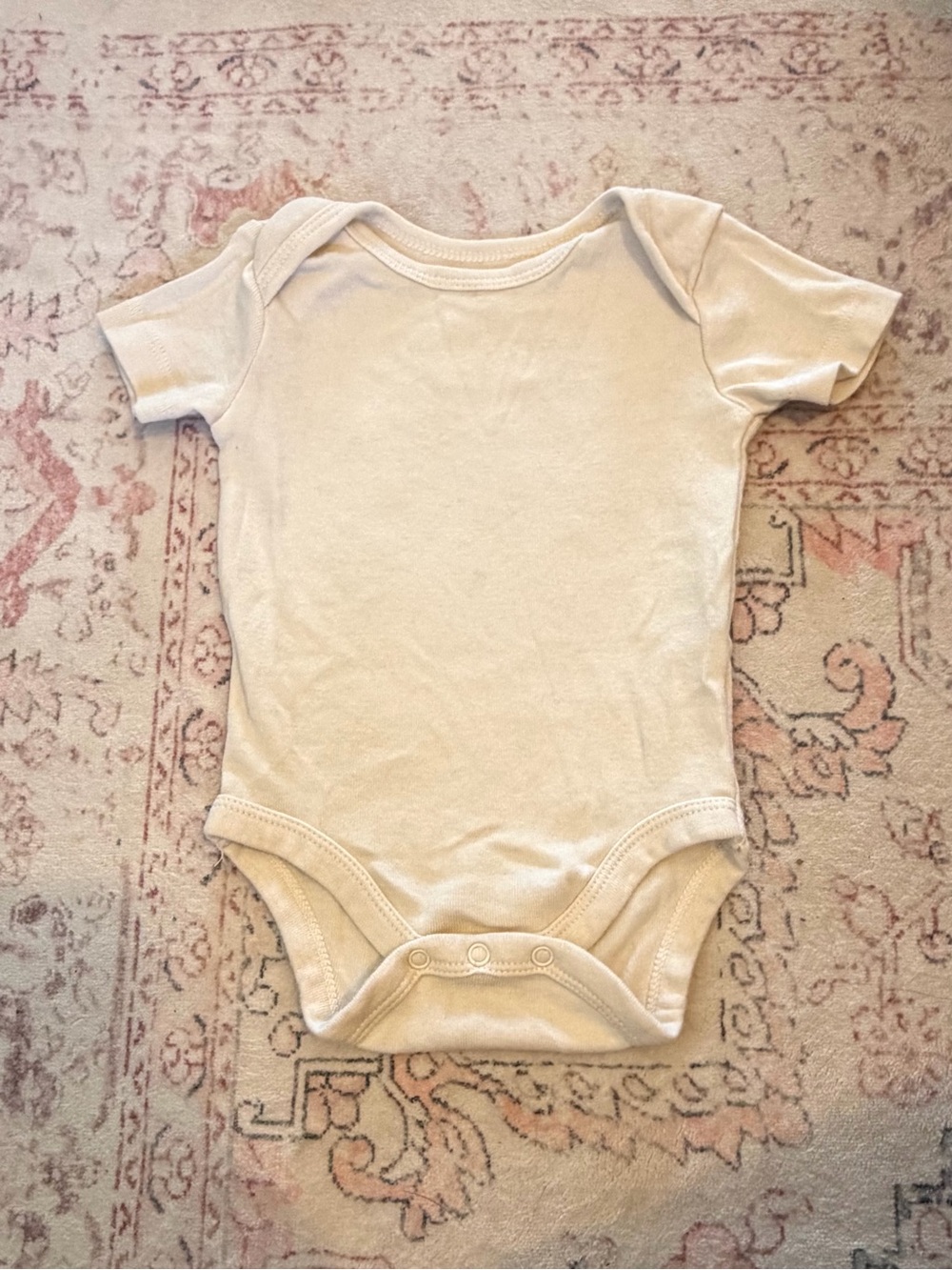 Burt's Bees Baby Cream Short-Sleeve Organic Bodysuit Onesie